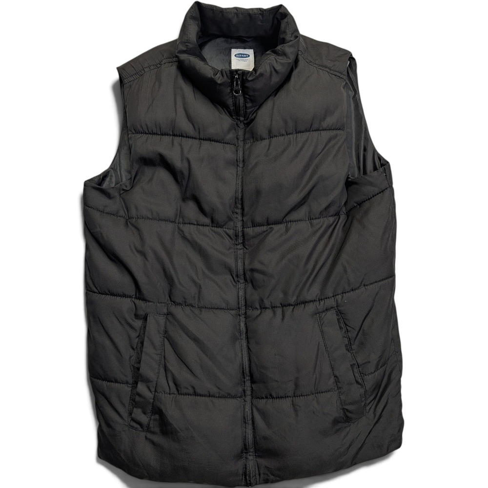 Old Navy Boys Puffer Vest XXL 18 Quilted Full Zip Black